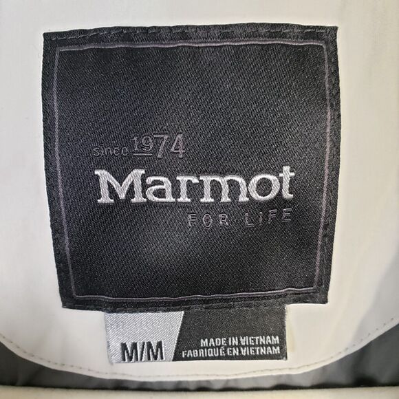 Vintage Marmot Trench Coat M White Long Rain Jacket Parka Old Money Preppy Chic - Picture 7 of 11